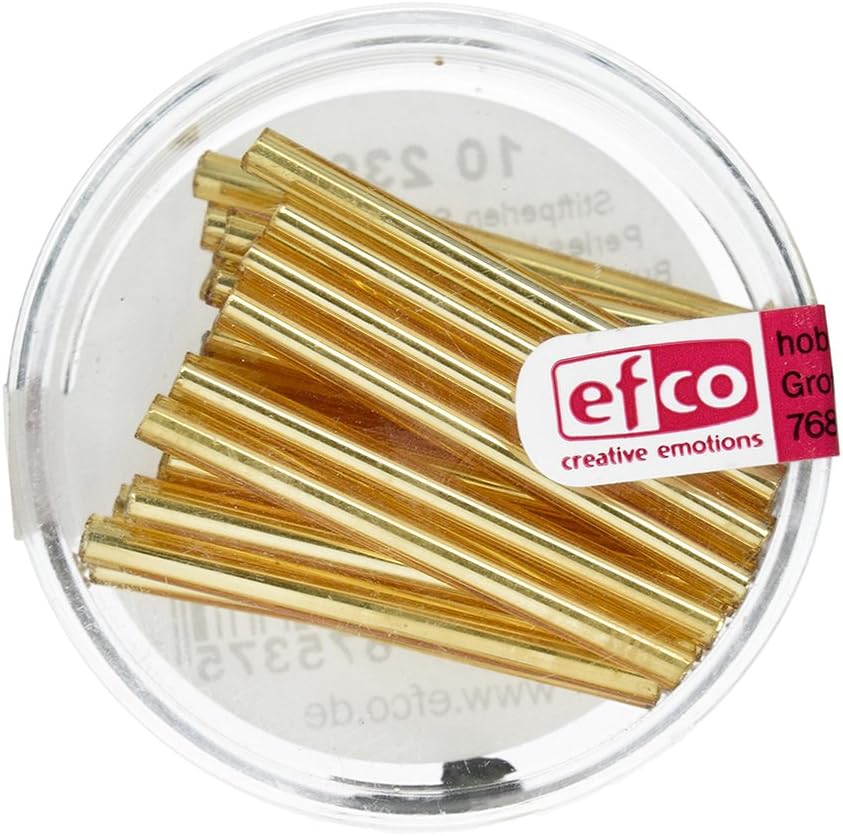 Efco Bugle Beads Silver-Lined ø 2 x 30 mm 10 g Gold