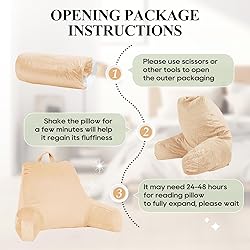 downluxe Reading Pillow with Support Arms, Bed