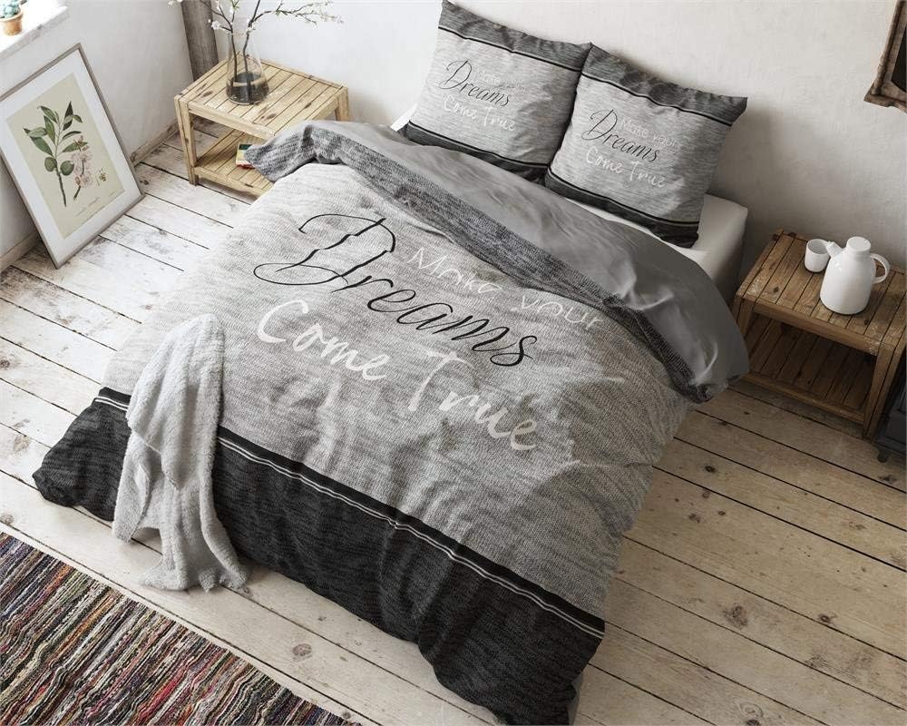 Sleeptime True Dreams Bed Linen 135 x 200 cm – 200 x 200, grey, 200 x 200