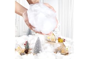 Christmas Fake Snow, Artificial Snow Cotton Decor Like Fluffy Indoor Snow, Flame Resistant Snow Blankets for Xmas Mantle Vill