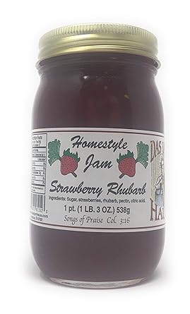 Amazon Com Das Jam Haus Strawberry Rhubarb Jam 19 Ounce Jar