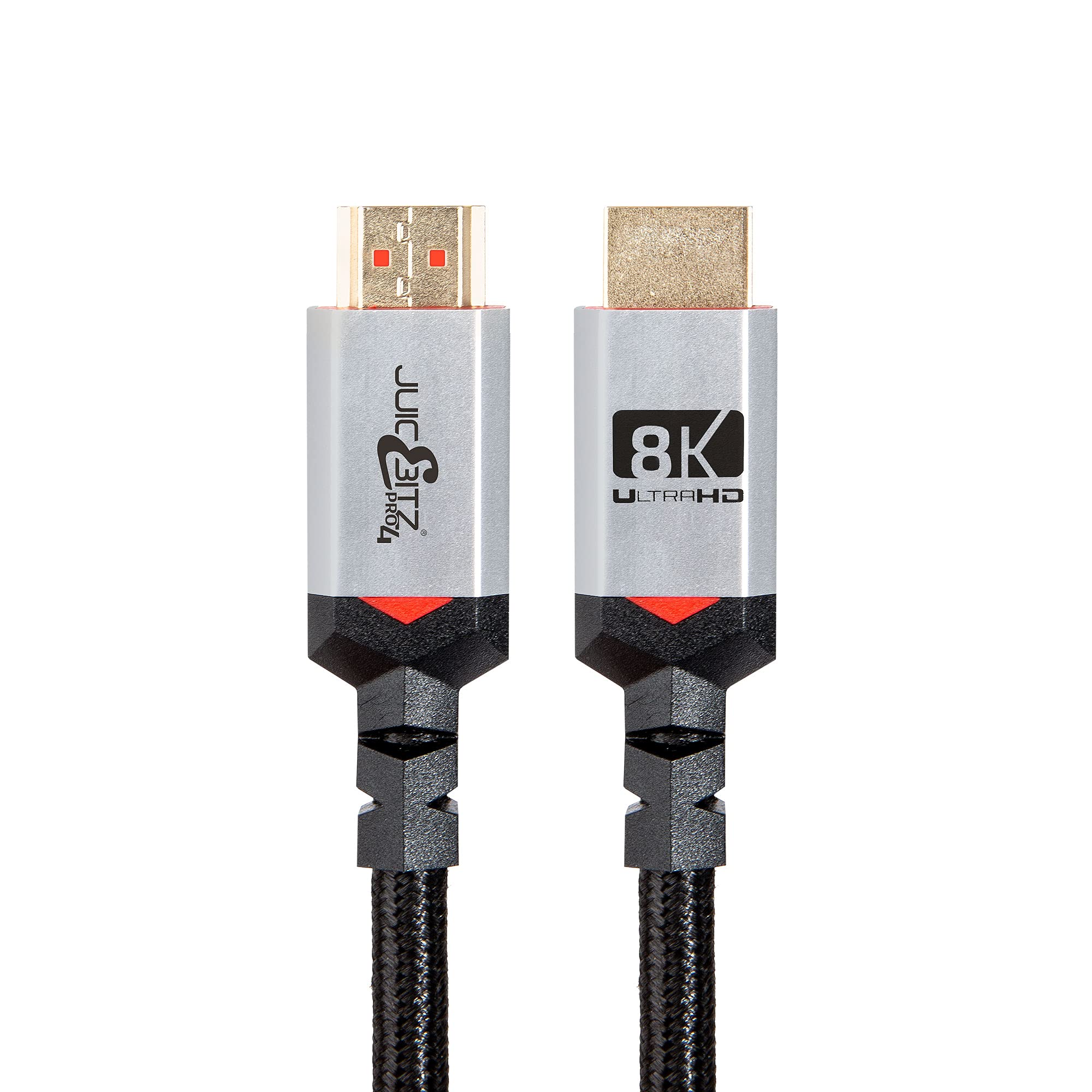 JuicEBitz 8K HDMI Cable 5M, Pro Series Braided Ultra High Speed HDMI 2.1 Lead. 48Gbps, Ethernet, eARC. HDMI to HDMI Cable. Compatible with Xbox, Playstation PS5, Apple/Sky Q TV Ultra HD - 5m