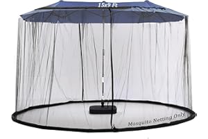 Tiimmgaal 15FT Mosquito Netting for Patio Umbrella Double Sided Patio Umbrella Canopy Netting &10X10 Ft Gazebo (Black)(Does Not Contain Gazebo Patio Umbrela) (15FT Black)