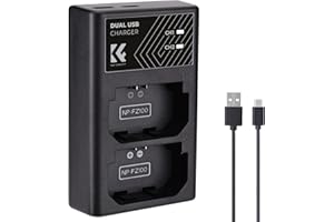 K&F Concept NP-FZ100 Battery Charger, Dual Slot Fast Charger Compatible with Sony ZV-E1, ZV-E10ii, FX30, FX3, A7 III, A7IV, A