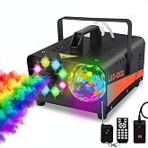 1200W Fog Machine with DJ Lights,Smoke Machine for Halloween | 13-Color LED Light,6500CFM Professional Fogger for Halloween Wedding Party Birthday DJ Stage Indoor Outdoor