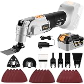 20V Cordless Oscillating Tool with Battery, Brushless Variable Speed Oscillating Multi-Tool with 3&deg; Oscillation Angle, 25 Accessories, Ideal for Cutting, Sanding, Grinding, Scraping &amp; More