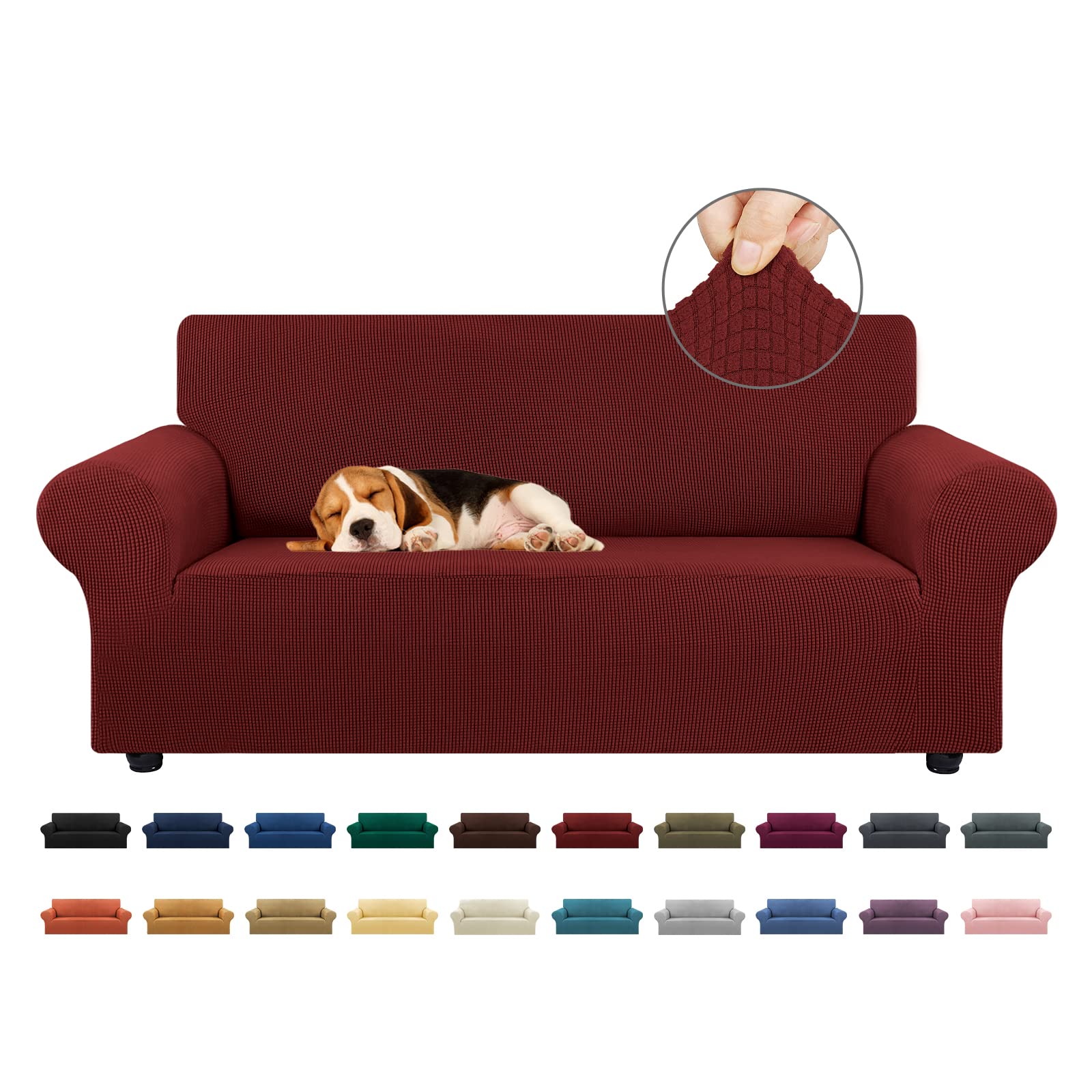 KEKUOU Stretch Loveseat Sofa Cover Slipcover,Couch Covers for 2 Cushion Couch Sofa (55