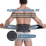 Paskyee Lower Back Support Belt with 6 Stays Adjustable Lumbar Brace view 3