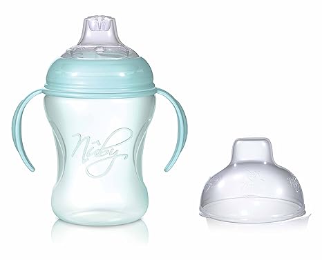 Nuby NT69002 Natural Touch Auslaufsichere Trinklerntasse 240 ml, grün Design