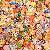 COOSLIM 10pcs Slime Charms, Resin Fake Candy Charms, Kawaii Cute Set Mixed Assorted Sweets Flatback Slime Beads, Making Supplies for DIY Craft Making and Ornament Scrapbooking(Orange)