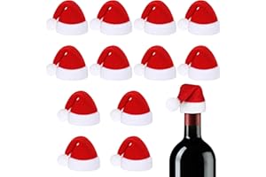 Vipay Mini Santa Hats, Velvet Christmas Hats bulk, 2.75" x 4.3" Tiny Santa Hat for Bottle Cover, Small Xmas Decor for Craft