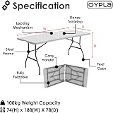 Oypla Heavy Duty Folding 6ft Trestle Table White - Garden Catering Table view 2