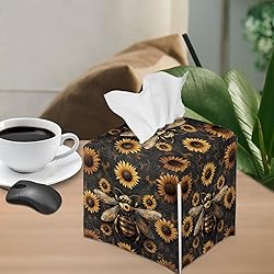 Talayituse Bee Sunflower Print Tissue Box Cover
