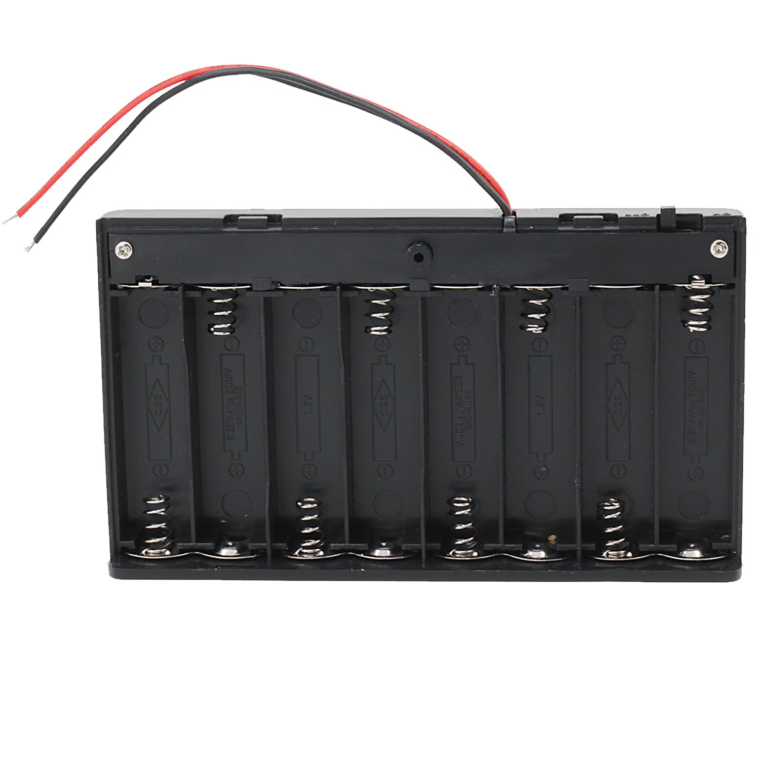 KEESIN AA 12V Battery Holder Case Plastic Battery Storage Box with ON/OFF Switch and Fastening Cable Ties (8 Solts*2 PCS)