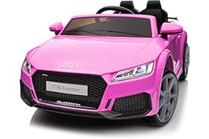 Hikiddo Electric Car for Kids, Licensed Audi 6V Kids Ride on Car Toy for Toddlers with Remote, Bluetooth - Pink