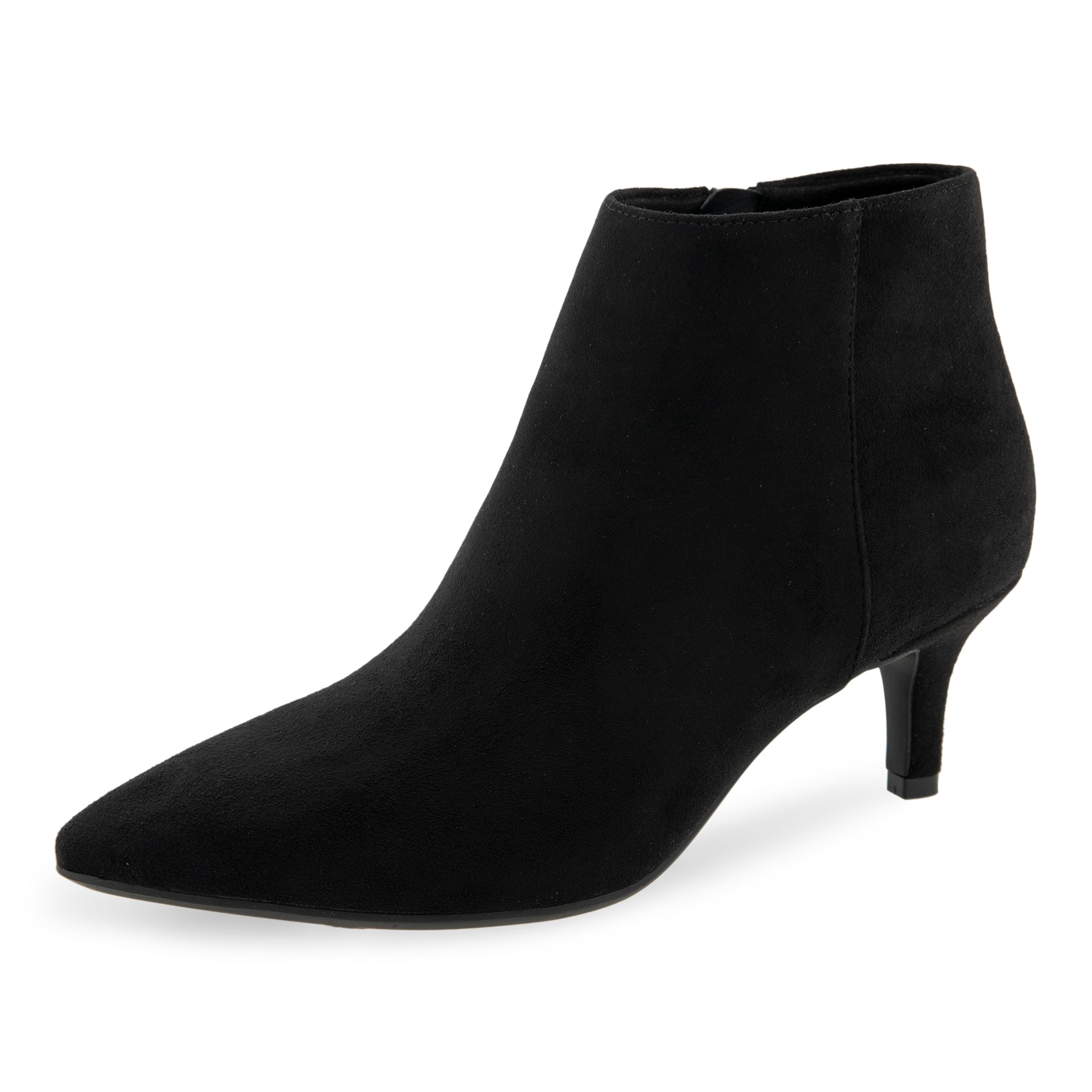 Aerosoles Women’s Edith Ankle Boot, Black Faux Suede, 8.5