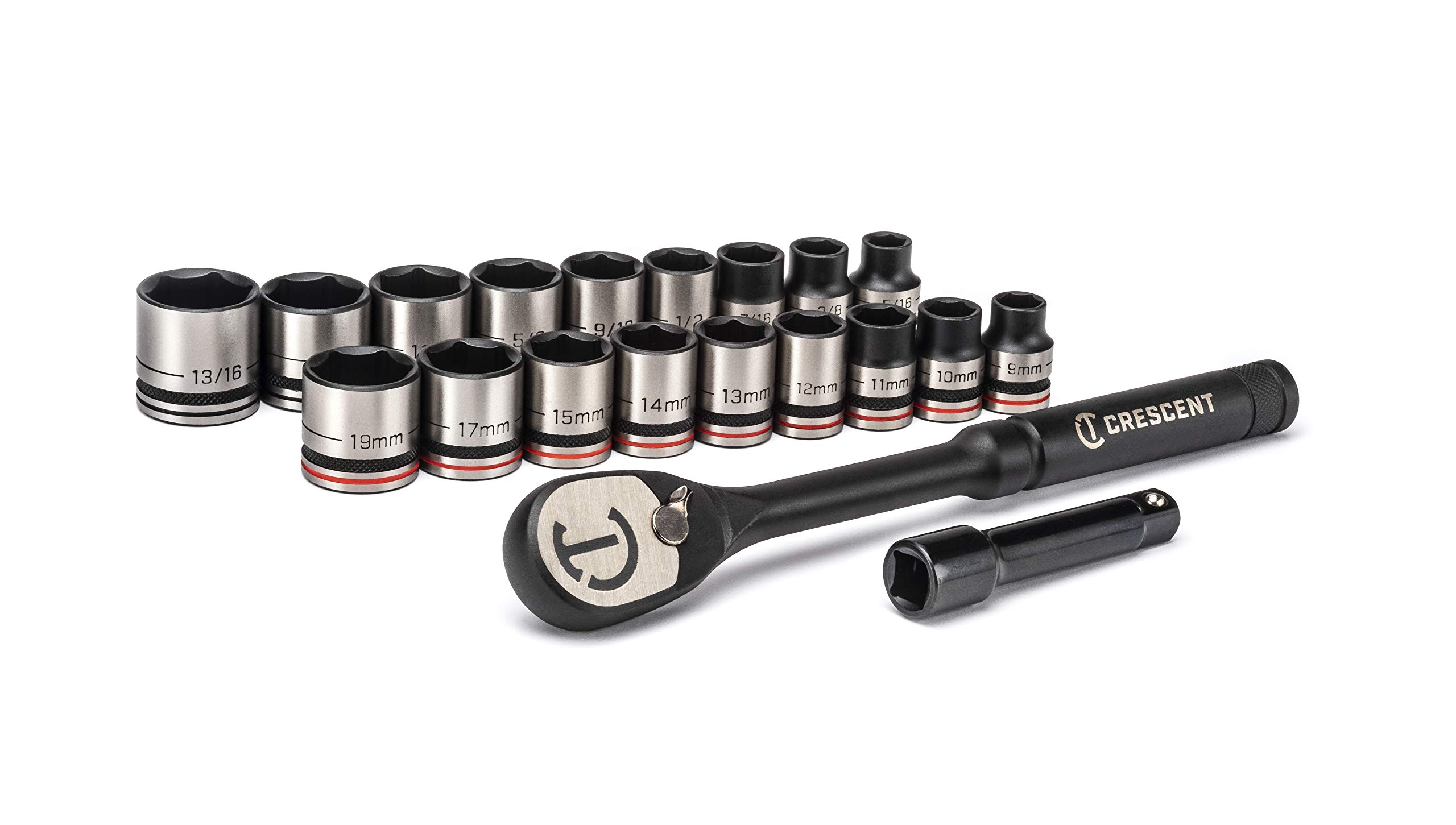 Photo 1 of Crescent 20 Piece X10 3/8" Drive 6 Point Standard SAE/Metric Mechanics Tool Set - CSWS38B