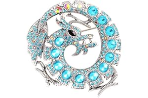 ABJFJE Retro Dragon Crystal Brooch Sparkling Uniquely Stylish 3D Dragon Shape Rhinestone Brooch Pin Gothic Punk Fashion Jewelry Gifts Brooches Accessories for Men Boy