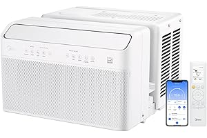 Midea 8,000 BTU U-Shaped Smart Inverter Window Air Conditioner –Cools up to 350 Sq. Ft., Ultra Quiet with Open Window Flexibi