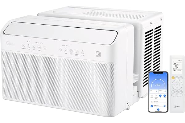 Midea 8,000 BTU U-Shaped Smart Inverter Window Air Conditioner–Cools up to 350 Sq. Ft., Ultra Quiet with Open Window Flexibil
