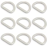 CRAFTMEMORE D Rings Purse Loop Flat Metal D-Ring Heavy Duty Findings for Craft Bag Belt 10 Pack PTDF