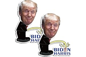 JACOSO Trump Stickers and Decals(2 Pack), Trump Pissing on Biden Harris Bumper Sticker, Trump 2024 Funny Vinyl Stickers for Car, Truck, House, Windows, Laptop, Great Gift for Any Patriot