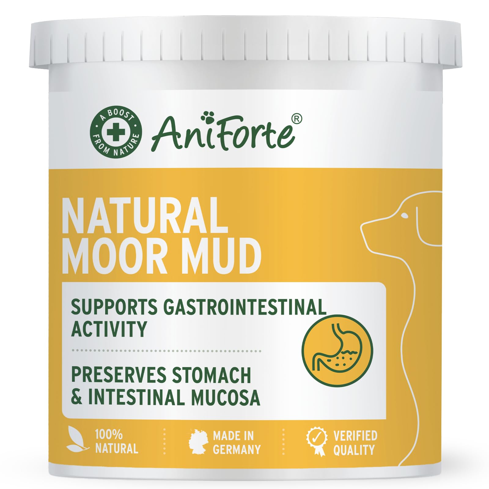 AniForte Natural Moor Mud for dogs & cats 750g - Improves the condition of faeces, digestion, gastrointestinal activity & stimulates appetite - with high acceptance