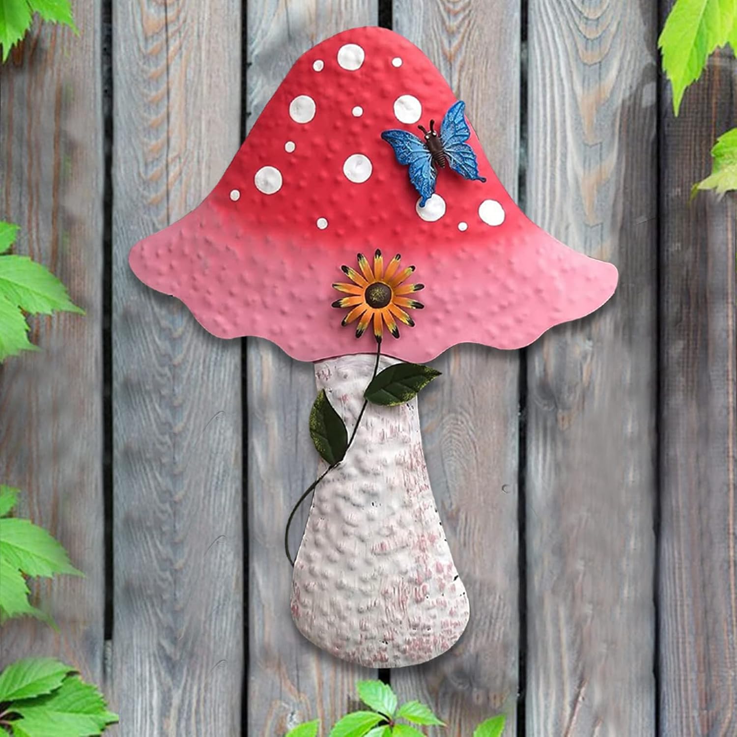 Plaques & Wall Art - LYONGZP Mushroom Metal Wall Art Wall Decor Garden Decor Patio Decor Porch Decor Backyard Decor Balcony Decor Outdoor Hanging For Home Garden Porch Patio Yard Fence Backyard (Rose Red)