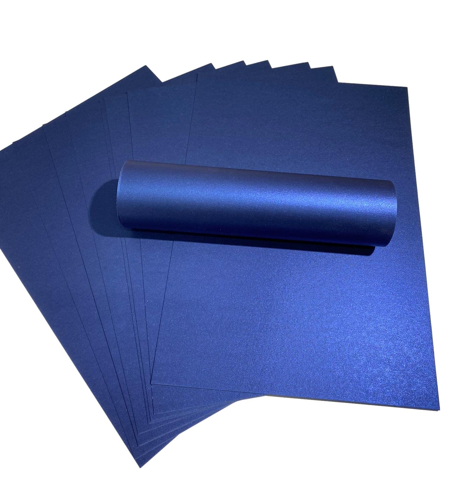 Syntego 10 Sheets Royal Coloured Pearlescent A4 Card Decorative 300gsm Double Sided (Royal Blue)