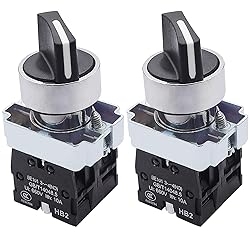 TWTADE / 2Pcs 22mm Selector Switch 2 NO 3