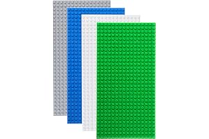 Classic Baseplates for Lego 4pcs, 5" x 10" Base Plates 16x32 Stud, 12.75cm x 25.5cm Bricks Plaque Board Mat for Building Bloc