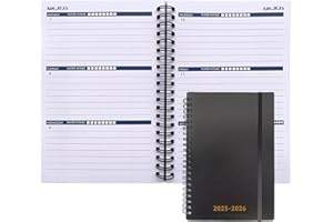 UtyTrees Planner 2025-2026 - 18 Months, Black PP Cover-2025.1, 5.2" x 7.5" - Daily, Weekly & Monthly Planner with Water Intake Checklist