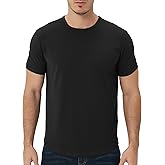 netdraw Men's Ultra-Soft Bamboo Viscose T-Shirt, Curved Hem Lightweight Cooling Cotton Blend Casual Tee
