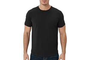 netdraw Men's Ultra-Soft Bamboo Viscose T-Shirt, Curved Hem Lightweight Cooling Cotton Blend Casual Tee