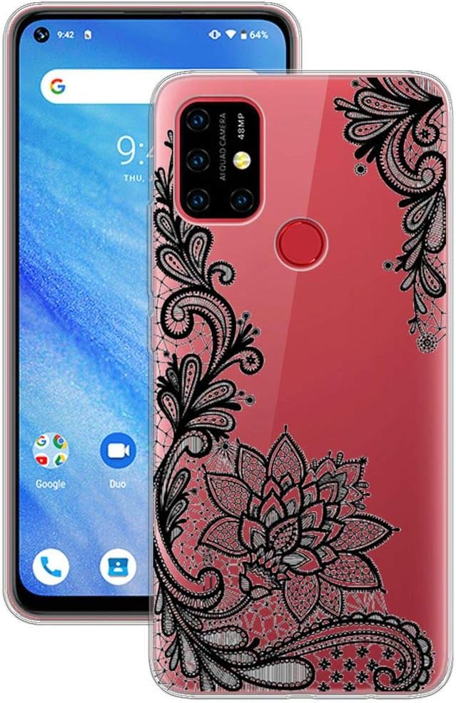 LJSM for UMIDIGI Power 3 Backcover Transparent Silicone Soft TPU Bumper Clear Cover Flexible Gel Shell Skin Protector Case for UMIDIGI Power 3 (6.53") -WM108