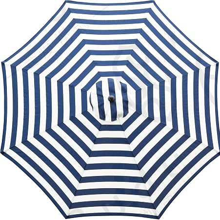 Amazon Com Sunnyglade 9ft Patio Umbrella Replacement Canopy Market Umbrella Top Outdoor Umbrella Canopy With 8 Ribs Blue And White Garden Outdoor