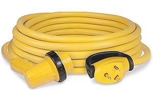 ParkPower by Marinco 30RPCRV 30 Amp 125V 30 Foot Right Angle Swivel Handle Yellow RV Power Cord