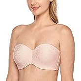 DELIMIRA Women's Strapless Jacquard Minimizer Bra Plus Size Underwire Non-Padded