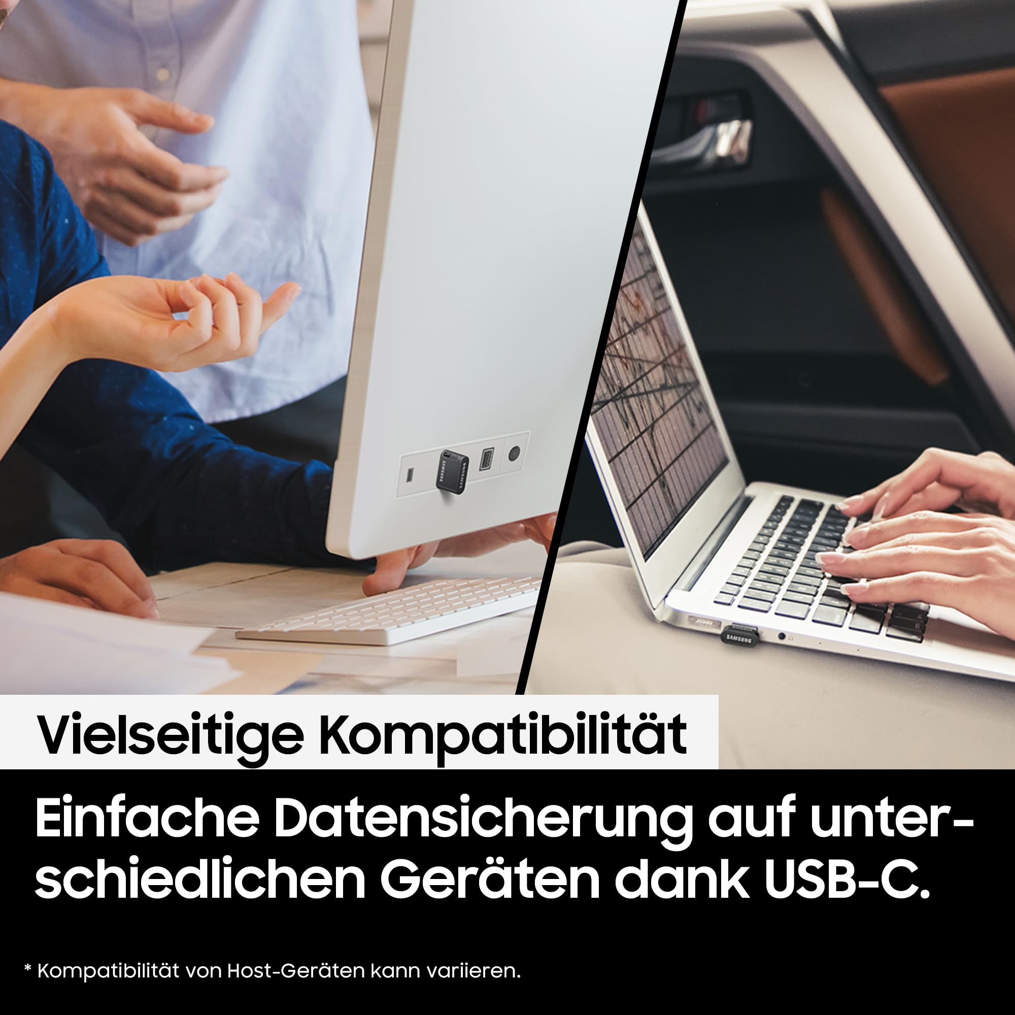 Samsung FIT Plus USB-Stick Typ-A, 256 GB, 400 MB/s Lesen, 110 MB/s Schreiben, kompakter USB 3.1 Speicherstick mit Schlüsselring, Gray, MUF-256AB/APC 4