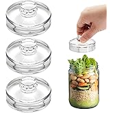 3Pcs Fermentation Glass Weights with Easy Grip Handles, Clear Canning Weights and Pickling Glass Weight for Wide Mouth Mason Jars, Fermenting Kit, Kimchi, Sauerkraut (3)