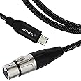 JOMLEY USB C to XLR Cable, USB Type C to XLR Female Microphone Cable, Plug and Play Mic Link Studio Cable for Audio Recording, Karaoke, Live Podcast-10 ft/3m