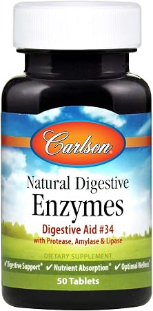 Carlson labs digestive aid #34, Food enzymes, 50 tablets (088395066405)