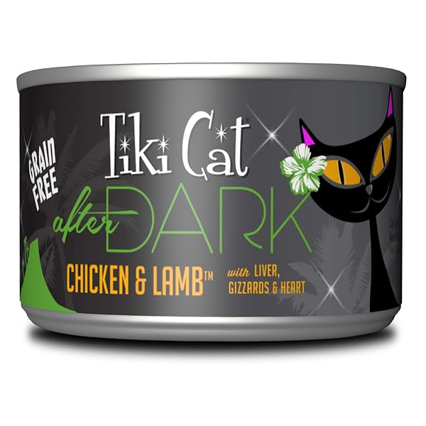 TIKI CAT AFTER DARK GRAIN-FREE, LOW-CARBOHYDRATE WET FOOD WITH REAL SHREDDED MEAT FOR CATS & KITTENS