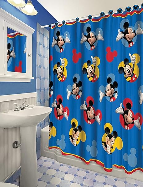 Amazon Com Disney All New Fabric Shower Curtain Set With 12