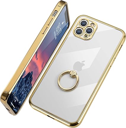Amazon Co Jp S Segoi 最新版 Iphone 12 Pro ケース リング付き クリア 高級感 メッキ加工 ソフトケース スタンド機能 透明 Tpu 落下防止 耐衝撃 おしゃれ 軽量 一体型 全面保護 アイホン 12pro カバー 6 1インチ Iphone 12 Pro ゴールド 家電 カメラ
