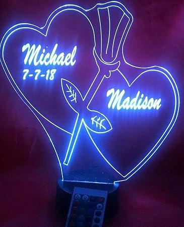 lampara led de doble corazon con luces led personalizadas para parejas corazones y rosas juntas para siempre es genial con mando a distancia 16