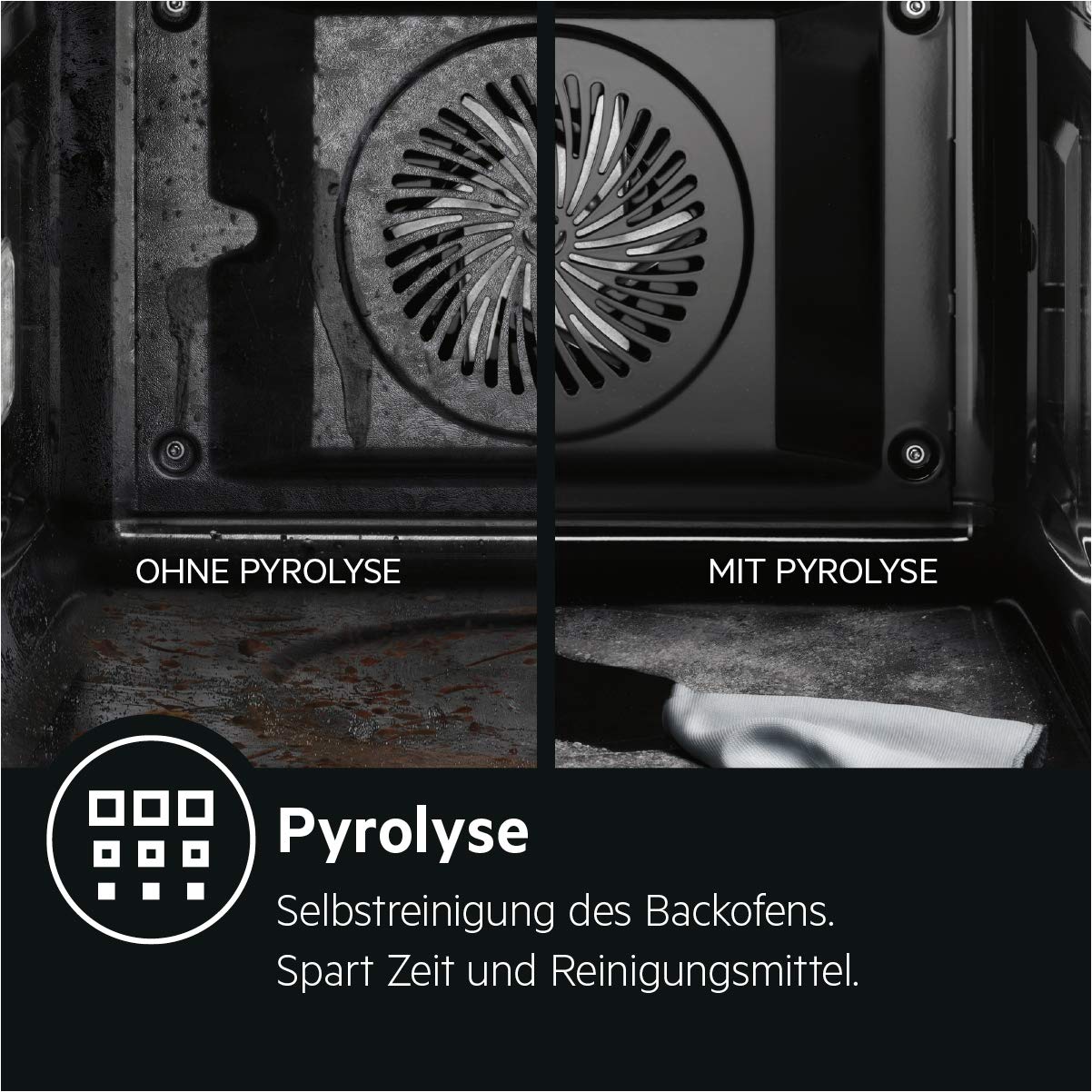 AEG Einbau-Backofen, Pyrolyse Selbstreinigung, Serie 7000 mit Dampfunterstützung: außen knusprig & innen saftig, Kerntemperatursensor, 45 Automatikprogramme, LED-Touchdisplay, Schwarz, BSS57606BM 6