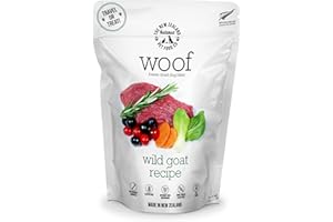 The New Zealand Natural Pet Food Co. Woof Freeze Dried Dog Food - Wild Goat Recipe, High Protein, Complete Diet, Dog Treats, All Life Stages - 1.76 oz