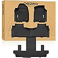 OEDRO Floor Mats 3 Row Liner Set fit for 2021-2025 Chevrolet Suburban/GMC Yukon XL 7-Seat - with 2nd Row Bucket Seats, Unique Black TPE All-Weather Floor Mat Set Liners