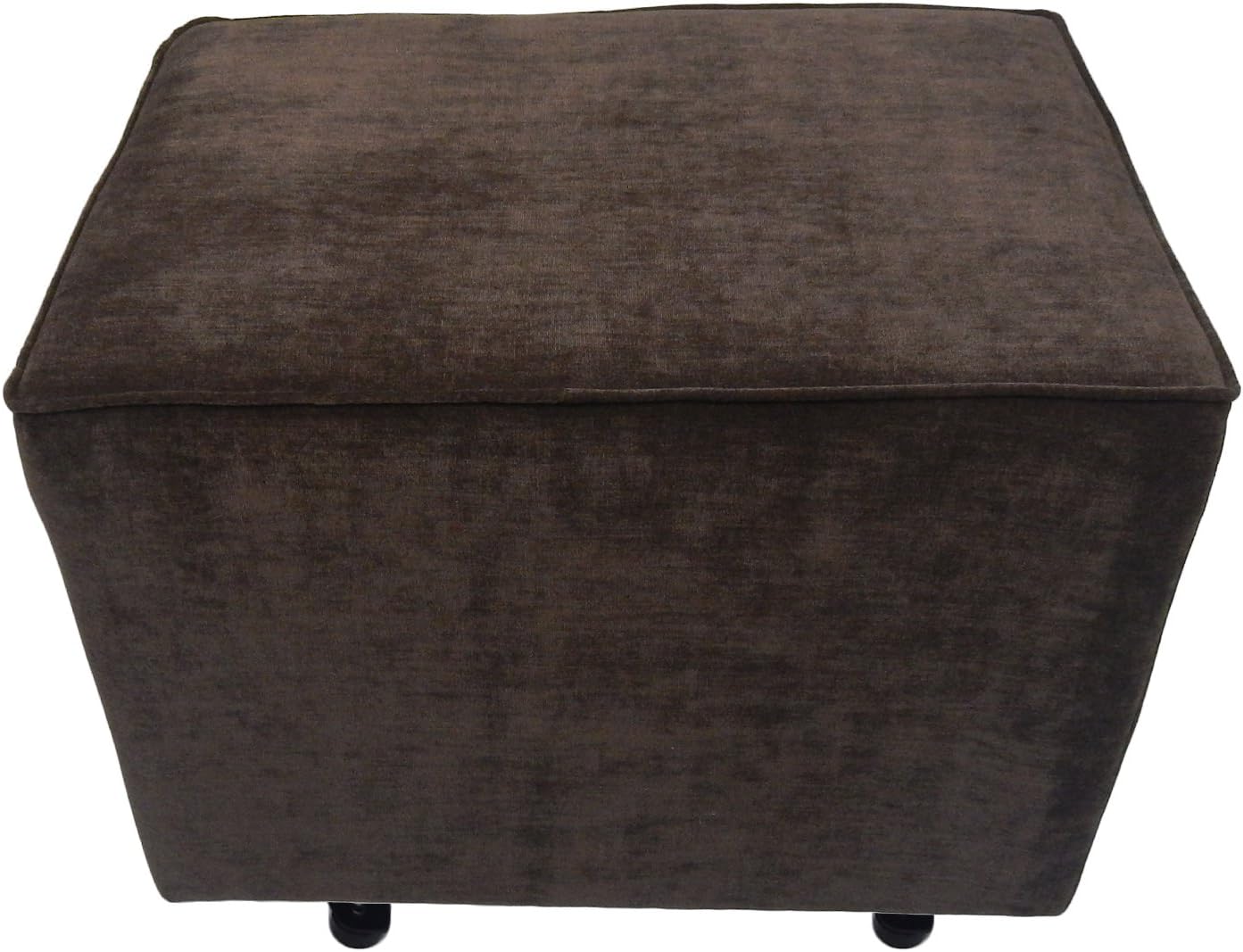 Lifestyle Home Furnishings Comfy Cozy Ottoman, Chocolate Vanity